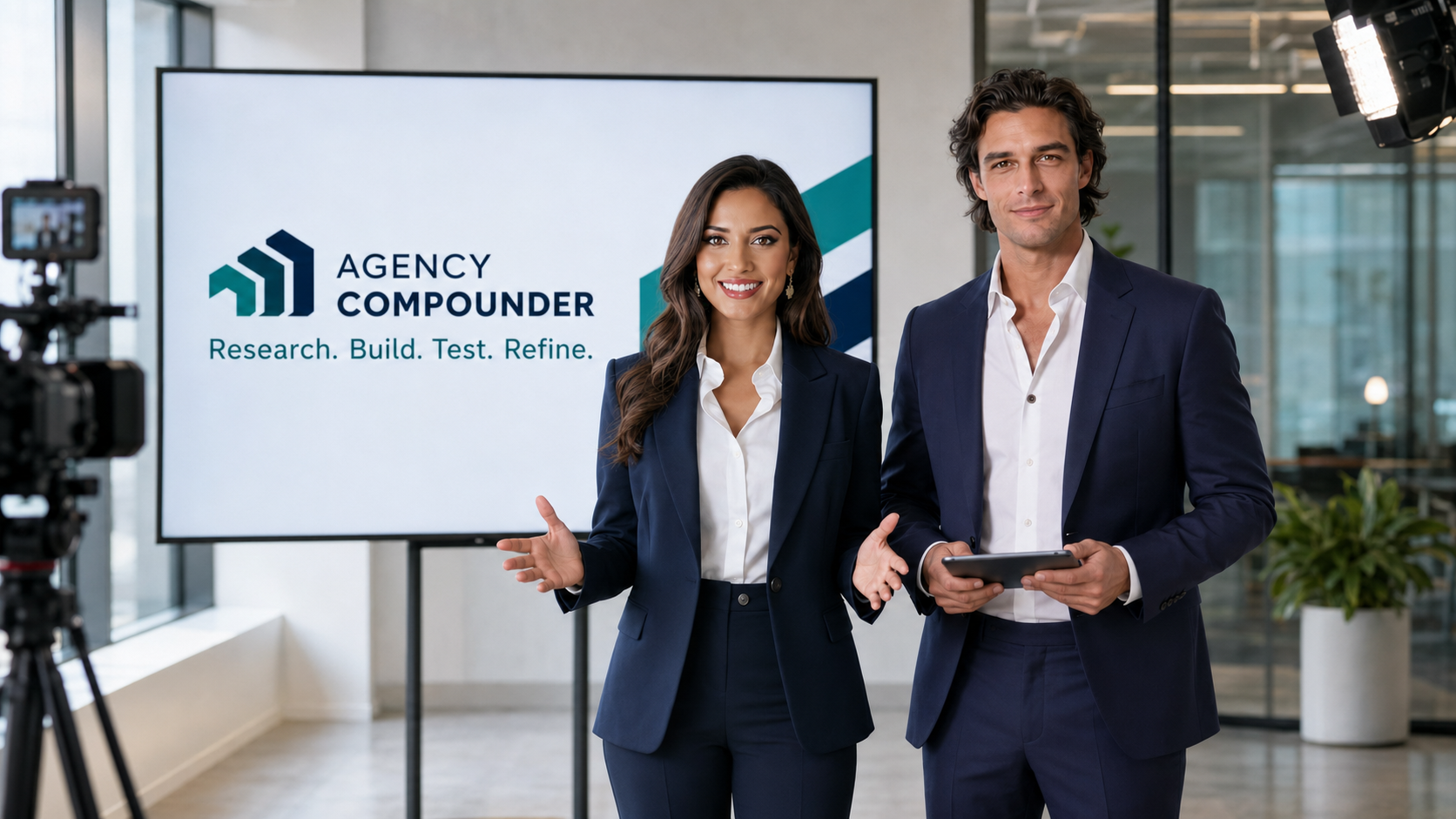 Agency Compounder team on set